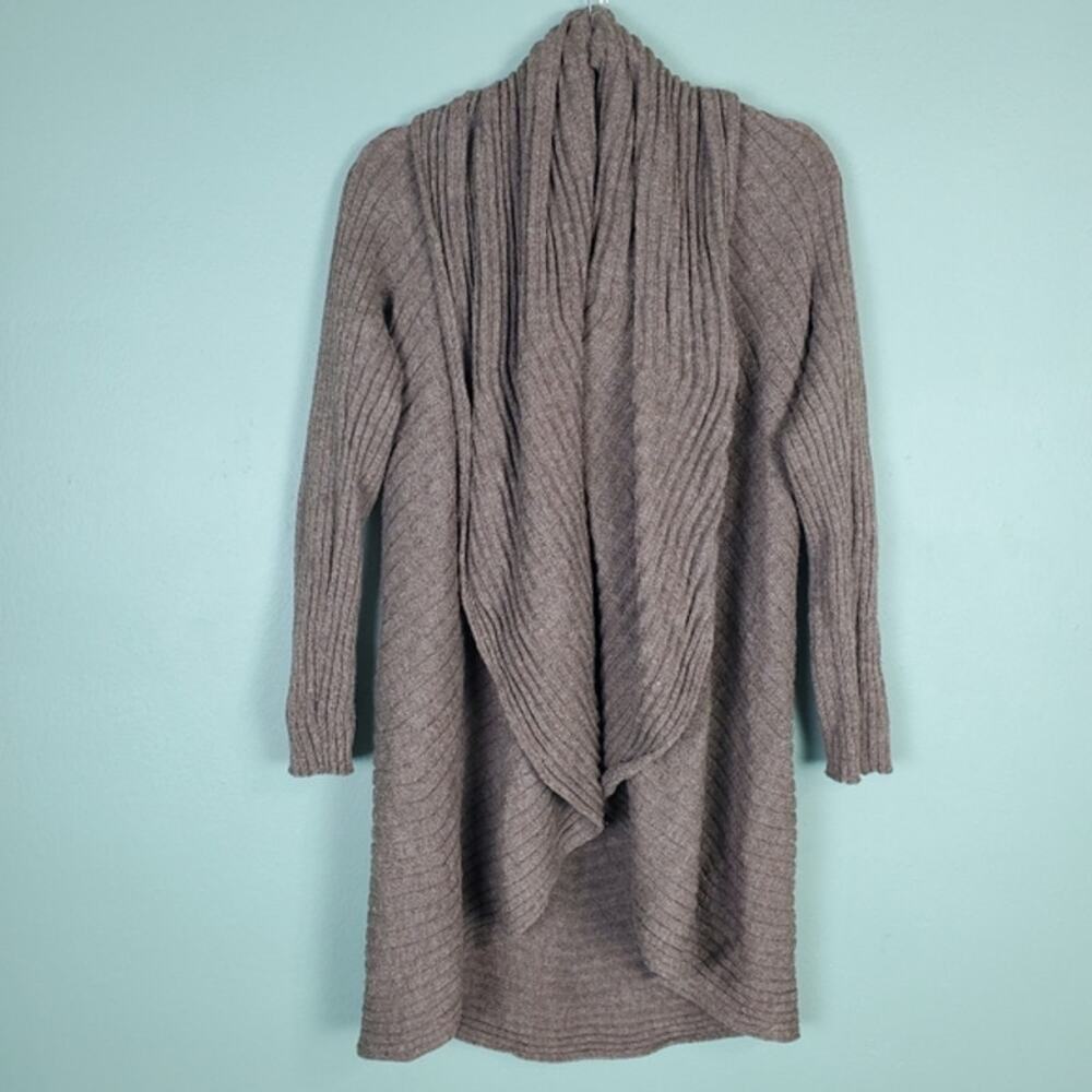 Peruvian Perfection Baby Alpaca Ribbed Long Sleeve Sweater Circular Cape OS